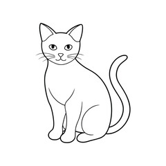 Cat line art Logo Icon Silhouette Vector illustration design