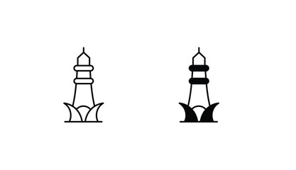 Minar E Pakistan icon design with white background stock illustration