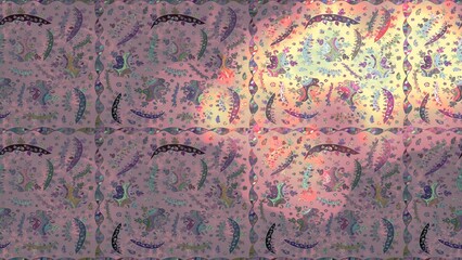 baroque floral seamless pattern in gold over colors