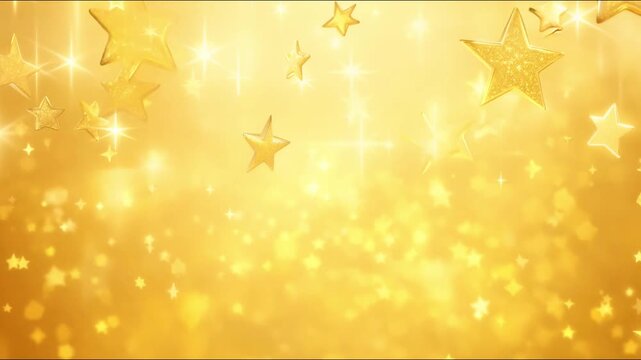 Elegant gold star background for luxury promotions, festive celebrations, party invitation, digital greeting cards, Christmas, Birthday, New Year, Black friday, holiday ads. Golden starry background