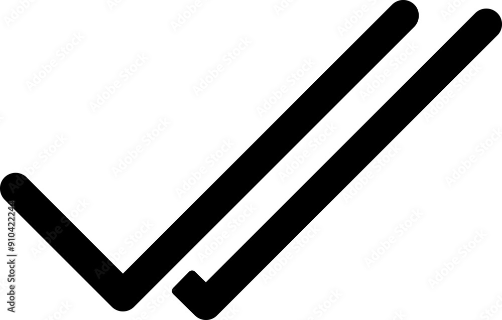 Aufkleber read message double check mark. double tick icon for mobile and web, message read, send message icon