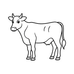Cow line art Logo Icon Silhouette Vector illustration design