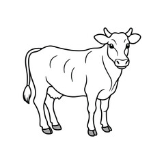 Cow line art Logo Icon Silhouette Vector illustration design