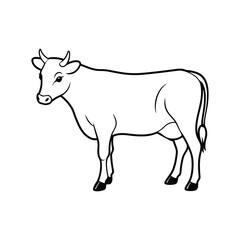 Cow line art Logo Icon Silhouette Vector illustration design