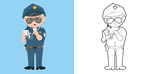 Coloring activity for children. Educational printable coloring worksheet. Practicing fine motoric skills for children