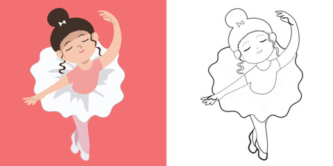 Coloring activity for children. Educational printable coloring worksheet. Practicing fine motoric skills for children