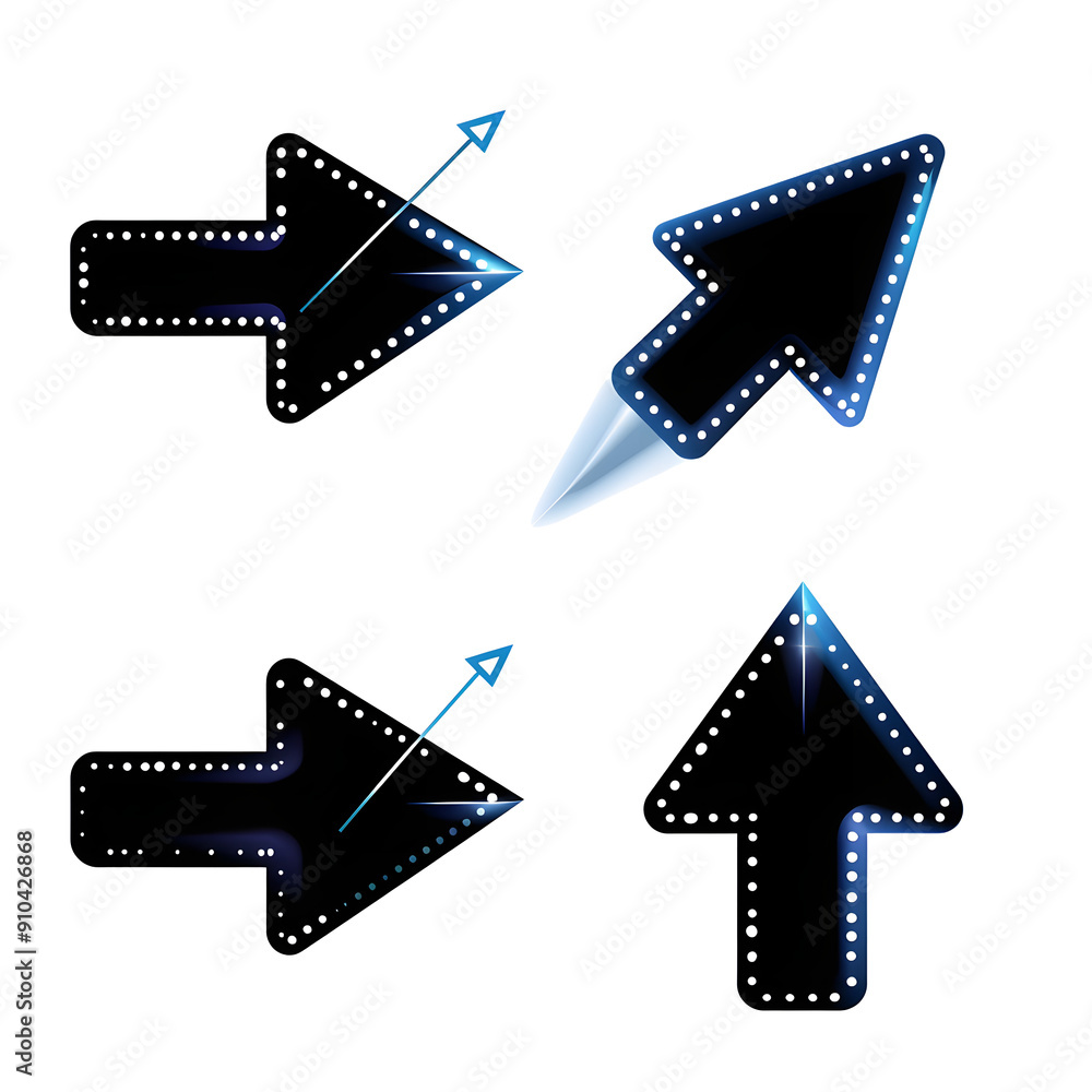 Poster set of cursor click icon ,symbol for website computer