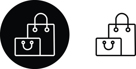Simple Set of Shopping Bag related line and flat icons. Contains such vector as Groceries, Present, Food Delivery Retail Marketing, sell and more isolated on transparent background. Editable Stroke
