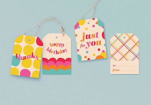 Bright Pop Gift Tag Set