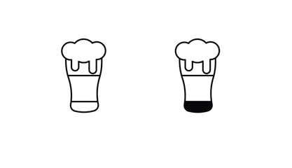 Black Beer icon design with white background stock illustration