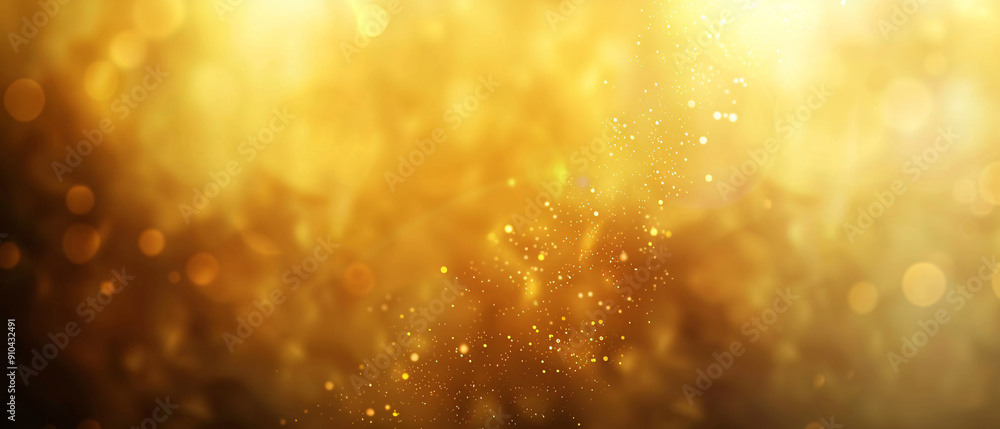 Poster Abstract Golden Bokeh Background with Sparkling Lights and Blurred Texture