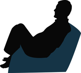 a man sitting body silhouette vector