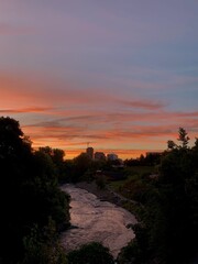 Beautiful sunset over a river 