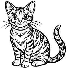 cat coloring pages mandala designe outline vector illustration for kids coloring book