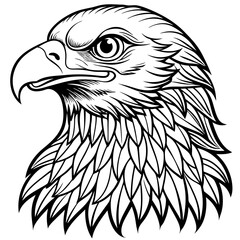 Eagle  head bird coloring pages mandala designe outline vector illustration for kids coloring book