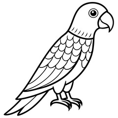 Hand drawn of Cockatoo parrot in zentangle style for Adult coloring book page, shirt design effect, logo, tattoo and decoration.Vector illustration.