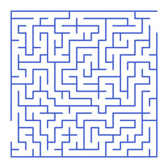 Maze shape design element. There is one entrance and exit and one correct path, but many paths lead to dead ends