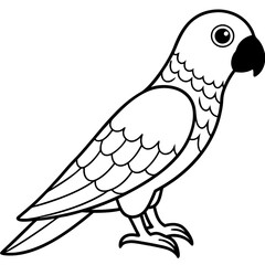 Hand drawn of Cockatoo parrot in zentangle style for Adult coloring book page, shirt design effect, logo, tattoo and decoration.Vector illustration.