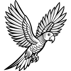 Hand drawn of Cockatoo in zentangle style for Adult coloring book page, shirt design effect, logo, tattoo and decoration.Vector illustration.
