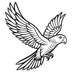 Hand drawn of Cockatoo in zentangle style for Adult coloring book page, shirt design effect, logo, tattoo and decoration.Vector illustration.