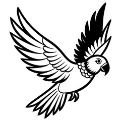 Hand drawn of Cockatoo in zentangle style for Adult coloring book page, shirt design effect, logo, tattoo and decoration.Vector illustration.