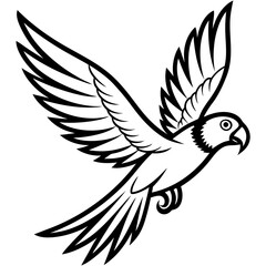 Hand drawn of Cockatoo in zentangle style for Adult coloring book page, shirt design effect, logo, tattoo and decoration.Vector illustration.