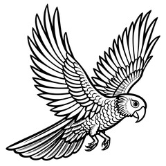 Hand drawn of Cockatoo in zentangle style for Adult coloring book page, shirt design effect, logo, tattoo and decoration.Vector illustration.