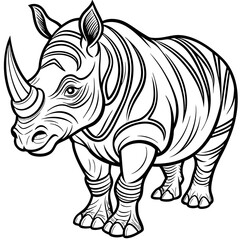 Drawing zentangle rhino for Adult coloring page, shirt design effect, logo, tattoo and decoration.Vector illustration.
