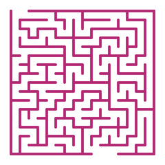 Maze shape design element. There is one entrance and exit and one correct path, but many paths lead to dead ends