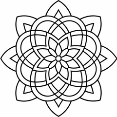 coloring book mandala design, relaxing and easy mandala art for tattoo, vector mandala design