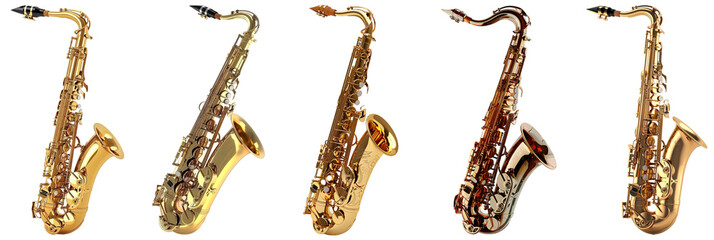 Pack of Saxophone Set against transparent background