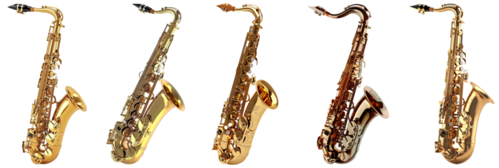 Pack of Saxophone Set against transparent background