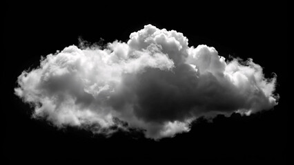 white cloud isolated on black background
