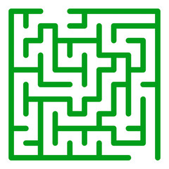 Maze shape design element. There is one entrance and exit and one correct path, but many paths lead to dead ends
