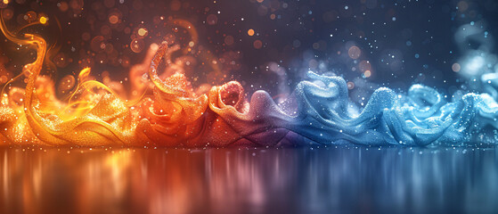 Obraz premium Abstract Fire and Ice Abstract with Sparkling Texture