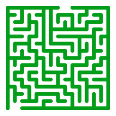Maze shape design element. There is one entrance and exit and one correct path, but many paths lead to dead ends
