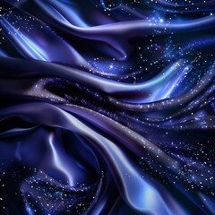 Fototapeta premium beautiful glowing blue cyber satin background with neon glitter