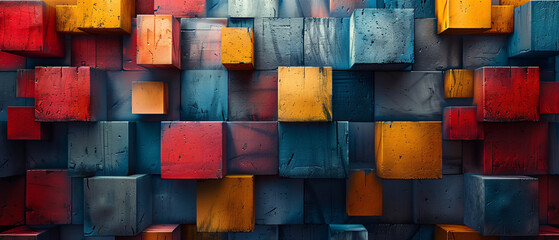 Abstract Colorful Block Pattern Background Design