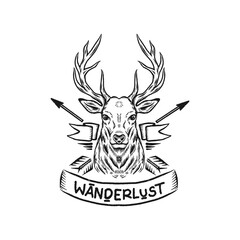 Deer Hunting Wanderlust Vector Illustration