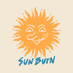 Sun Burn Logo Vector Illustration