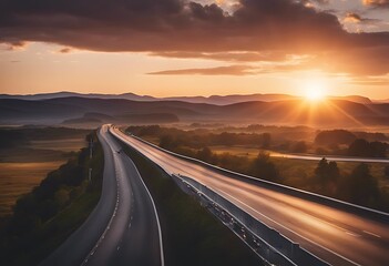 trip road landscape scenic sunrise highway sunset asphalt country way journey travel drive nature empty background summer transportation sky mountain horizon dawn