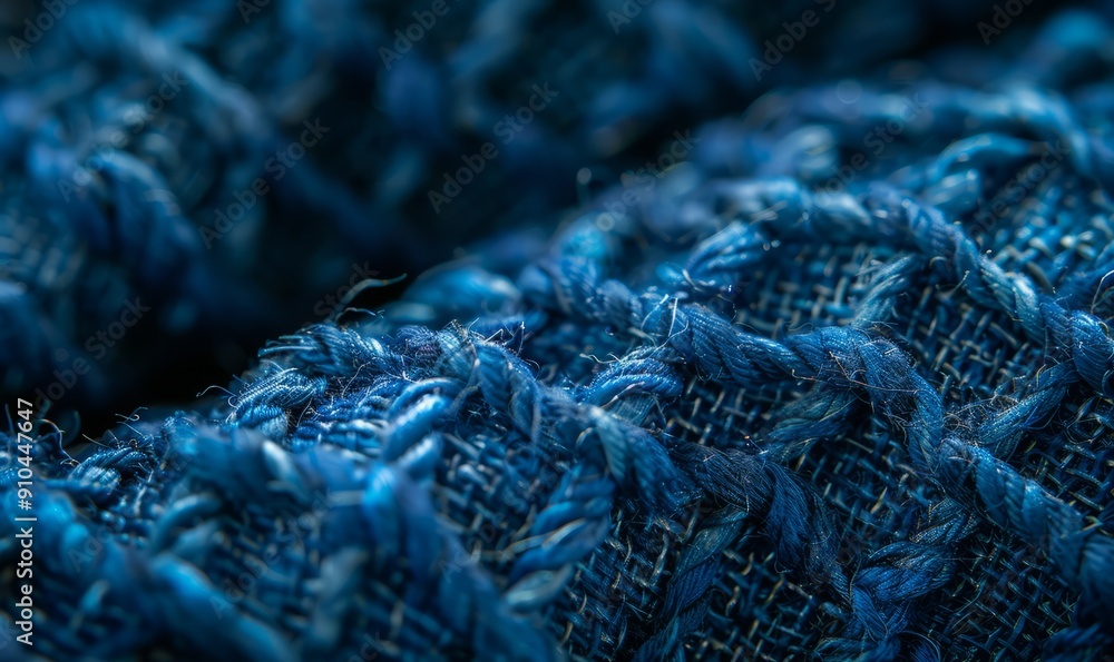 Poster fabric weave close-up: intricate threads and textures
