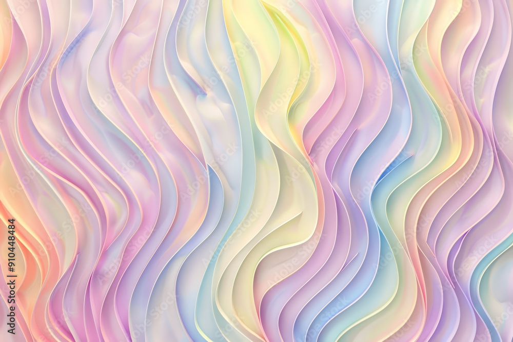 Poster a colorful, wavy line pattern with a rainbow effect