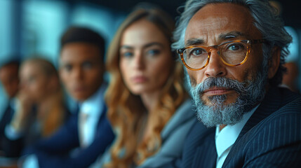 Confident Businessman Leading a Diverse Team