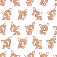 Seamless pattern with chihuahua dog