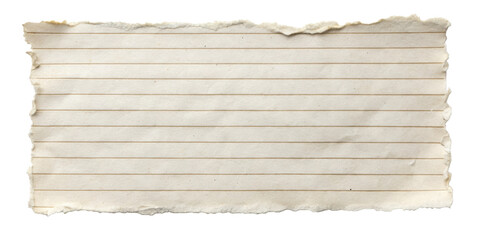 Aged Lined Paper With Rough Edges, featuring an antique look and lined pattern, perfect for notes or creative projects. Isolated on transparent background, png.