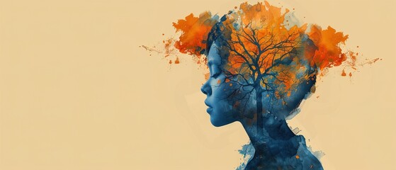 A mental health awareness concept banner 