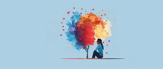 A mental health awareness concept banner 