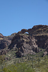 Fototapeta premium Natural arch and desert landscape at Organ Pipe Cactus National Monument, Arizona