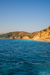 Naklejka premium view on Pulebardha Beach between Ksamil and Saranda in Albania